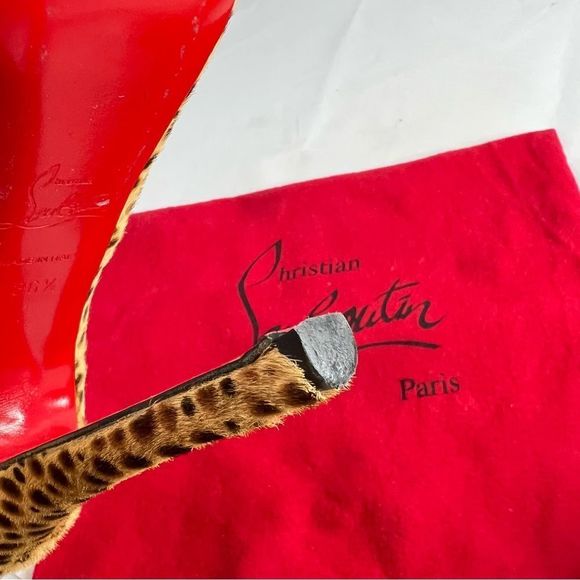 CHRISTIAN LOUBOUTIN Daffodil 160 brown pony jungle cheetah print platform - Picture 8 of 15